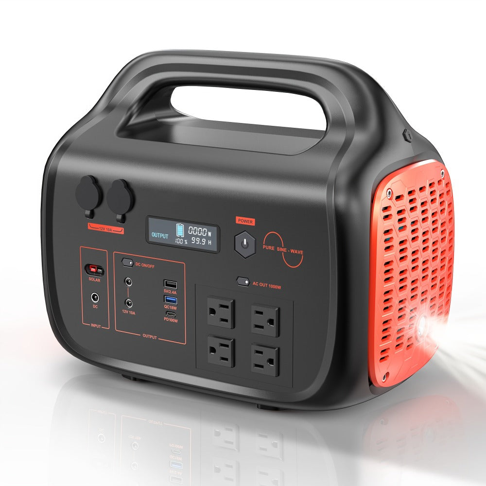 Portable Power Station 1075Wh/294Wh – 1000W/300W Solar Generator, Lithium Battery, 120V AC Outlet, for RV, Camping, Hiking — 
