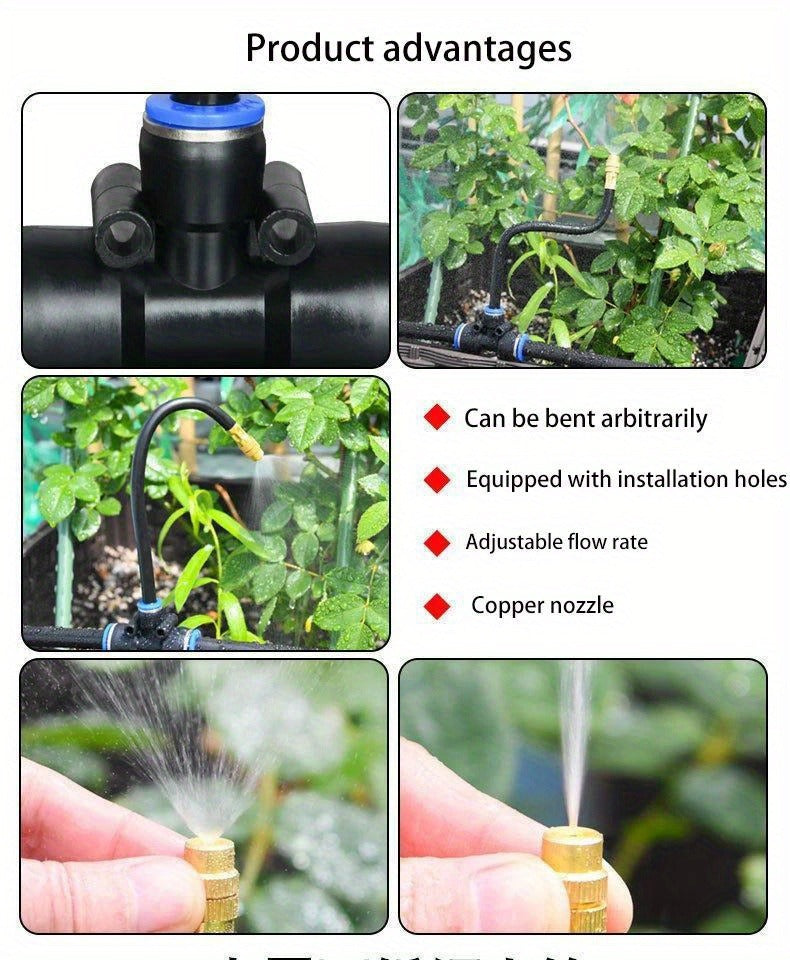 Garden Sprinkler Kit Rotating Copper Nozzle Automatic Irrigation System for Lawn Balcony Misting — image 16