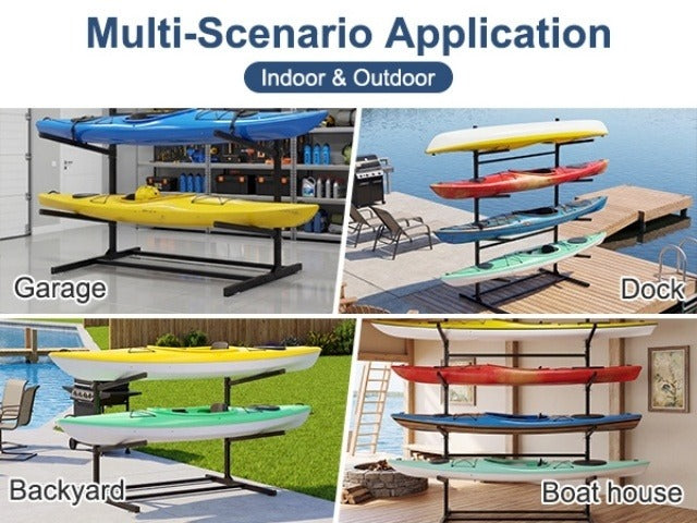 Kayak Storage Rack, Adjustable Stand for SUP, Canoe & Paddle Board, Wall, Dock & Freestanding, 400 lbs Capacity — image 18