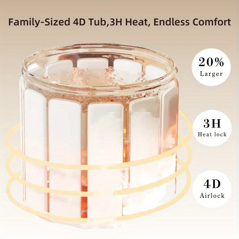 Foldable Bathtub 130 Gallon XL Deep Soak Tub for Adults, Ice Bath & Hot Spa, Indoor Outdoor, One-Piece Fold-Flat Design 31.5"