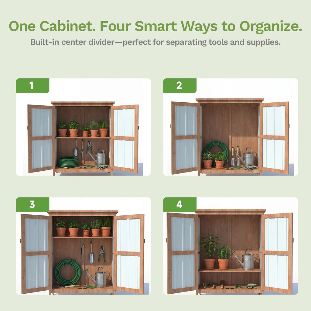 Metal Outdoor Storage Cabinets with Shelf-Equipped Tall or Low Models and 3 x 2 x 4.6 Ft Shed Option — image 15