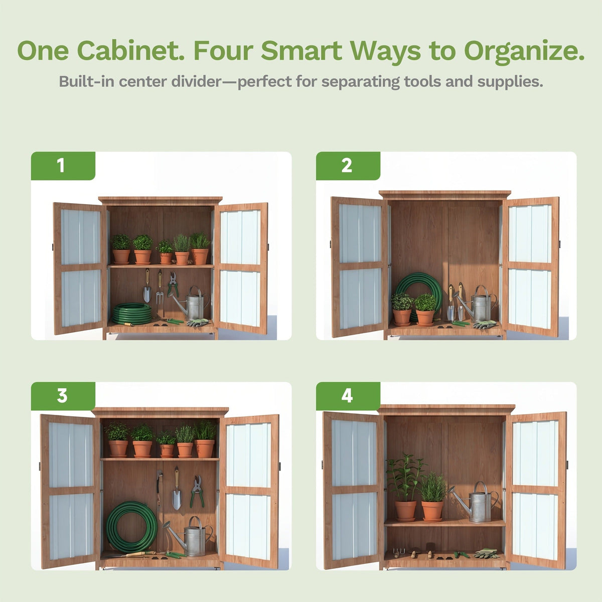 Metal Outdoor Storage Cabinets with Shelf-Equipped Tall or Low Models and 3 x 2 x 4.6 Ft Shed Option — image 15