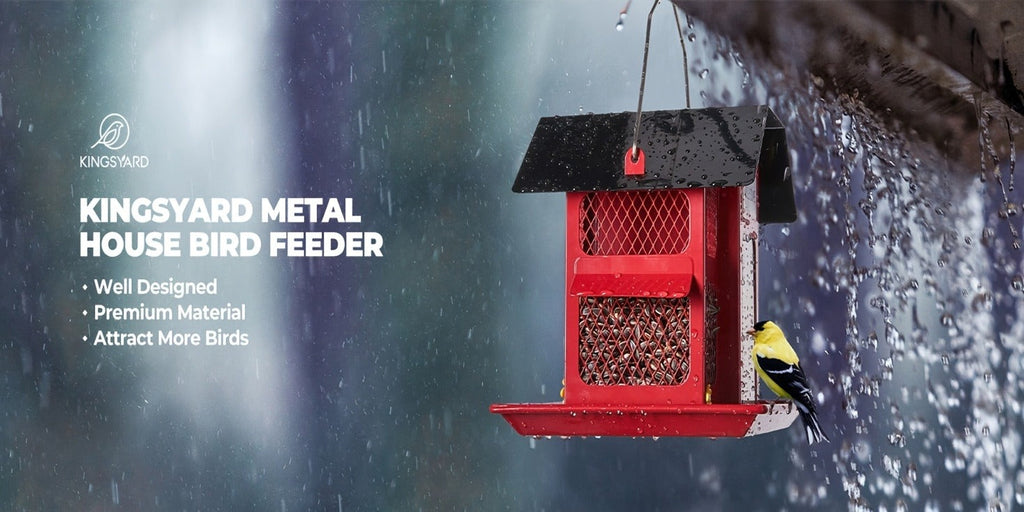 Metal Bird Feeder for Outside – 4 Lbs Large Capacity Hanging Wild Bird Feeder, for Garden, Yard and Pest Management — image 1