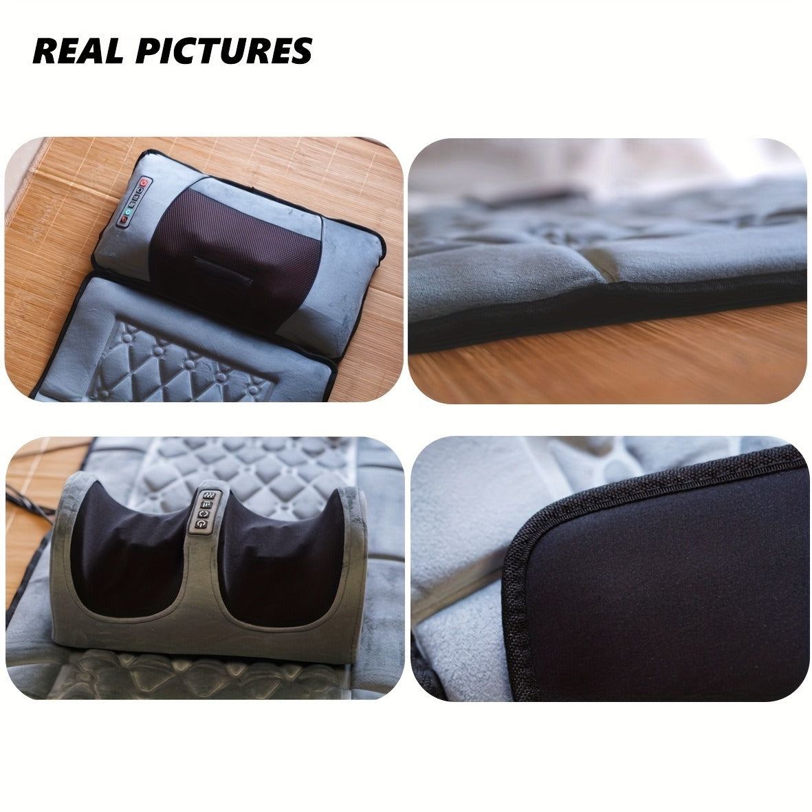 EMS Leg Massager Full Body Massage Pad 10-Zone Wave Vibration Kneading Pillow with Foot Calf Massager Hot Compress & Storage 