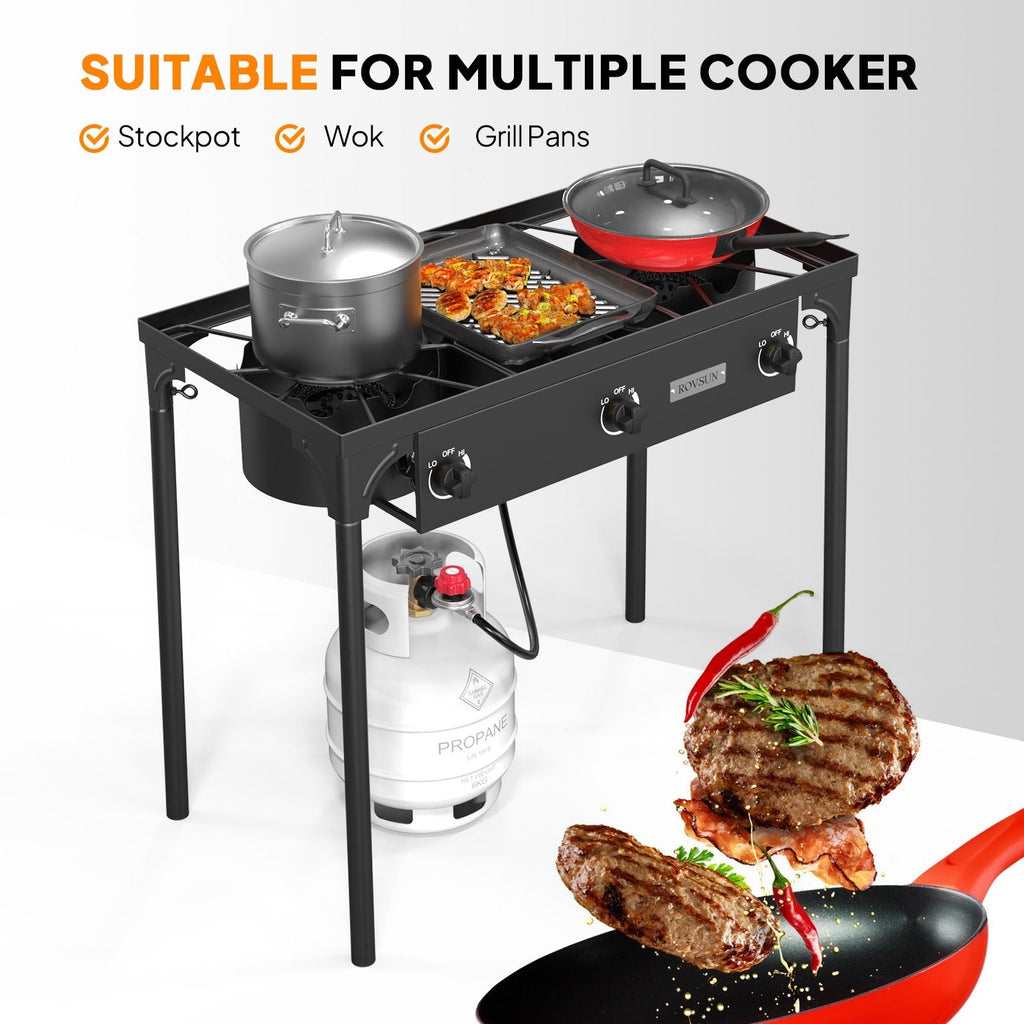 Outdoor Propane Burner Stove Cast Iron High Pressure Gas Cooker with Detachable Stand Legs — image 18