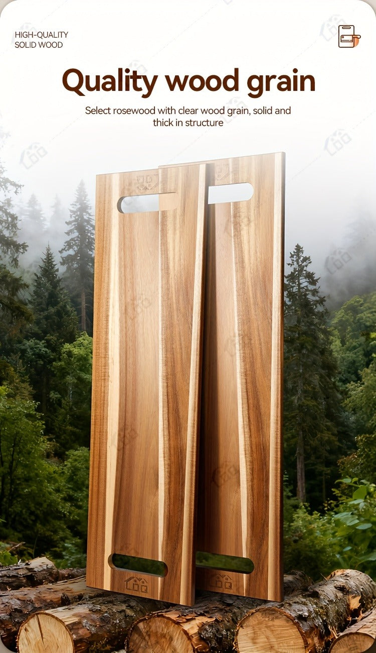 Extra-Long 36 x 11-Inch Wood-Color Charcuterie Board with Recessed Handles and Two Display Stands — image 17