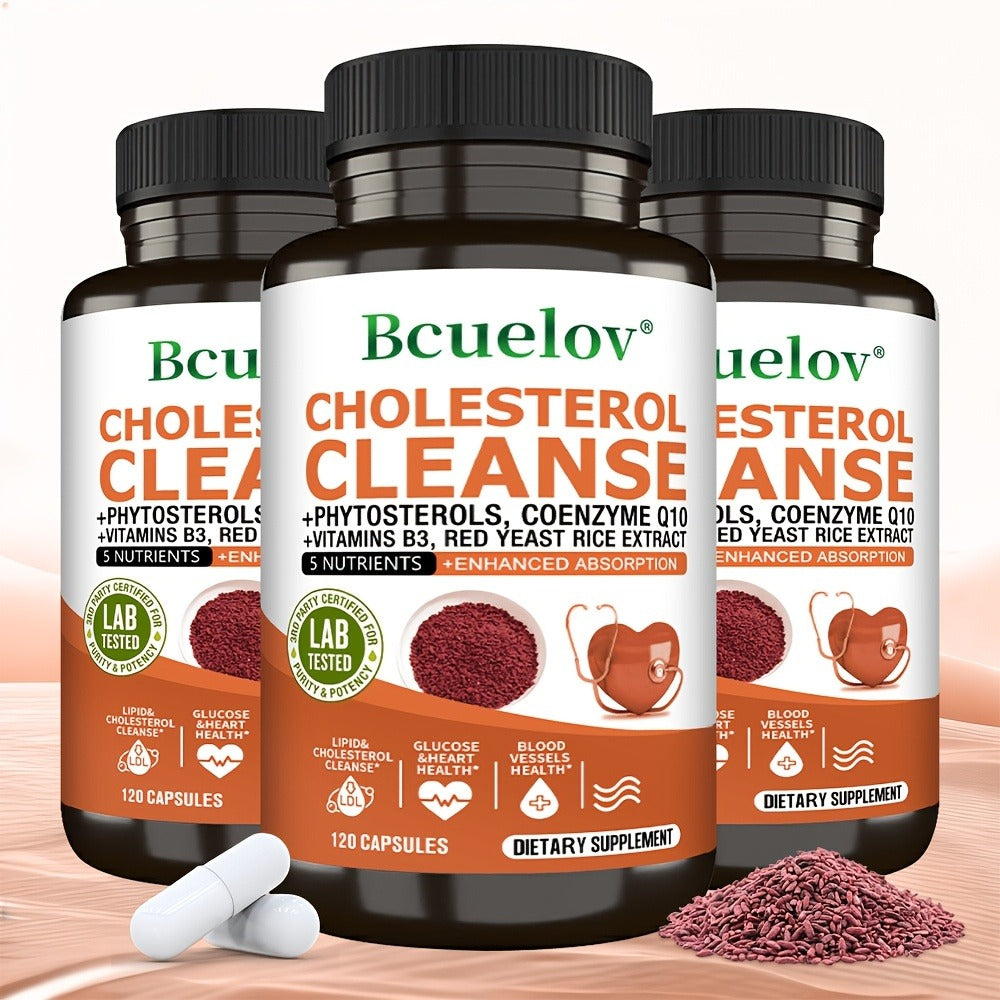 Herbal Supplement with Bcuelov Label, Phytosterols CoQ10 and Red Yeast Rice Capsules, 120 Count — image 1
