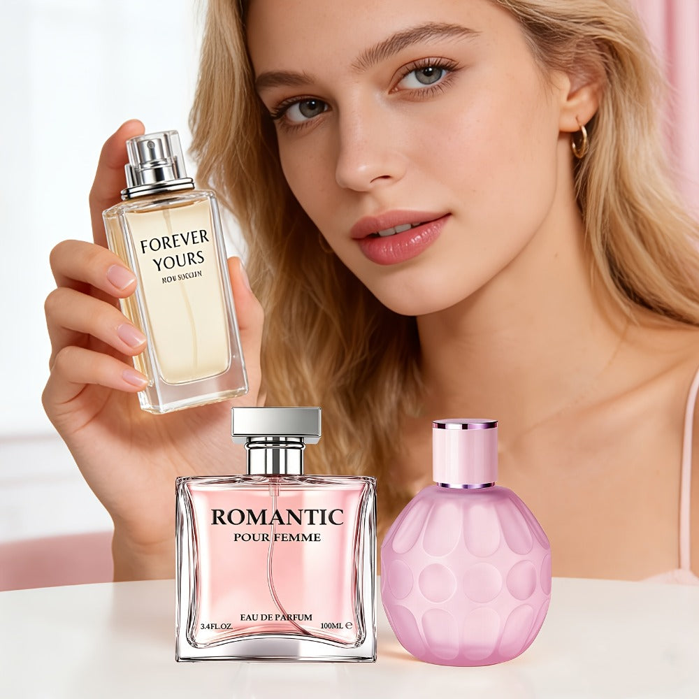 Women's Perfume Set 3-Pack Signature Fragrance Collection 10.1oz - Quince Lychee Musk, Pear Vanilla Sandalwood & Amber Berry 