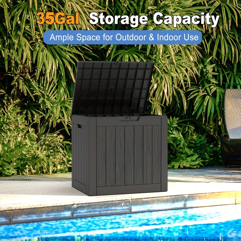 Deck Box Resin Heavy Duty 230LB Lockable | Patio Garden Pool Garage — image 6