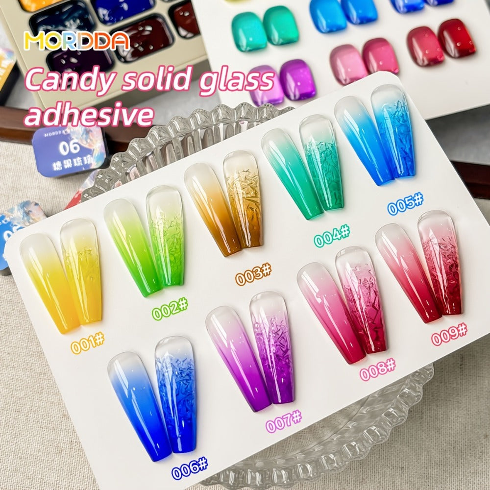 Gel Nail Polish 9-Color Candy-Glass Set with Translucent Gradient Finish and Fall-Winter Shade Palette for Nail Art — image 3