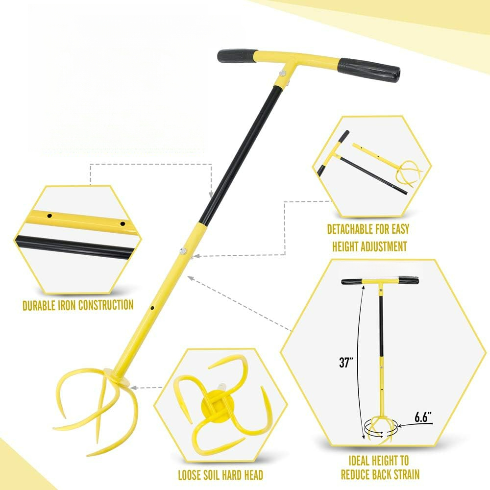 Garden Claw Twist Tiller Manual Steel Cultivator & Soil Loosener, Hand Tiller Lawn Aerator for Garden Bed, Plant Box — image 