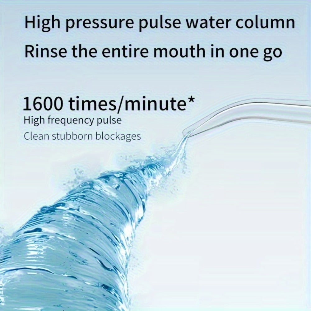 Water Flosser Portable Three-Mode Oral Irrigator with Brush Head Attachment, USB Charging and White, Black or Pink Options — 