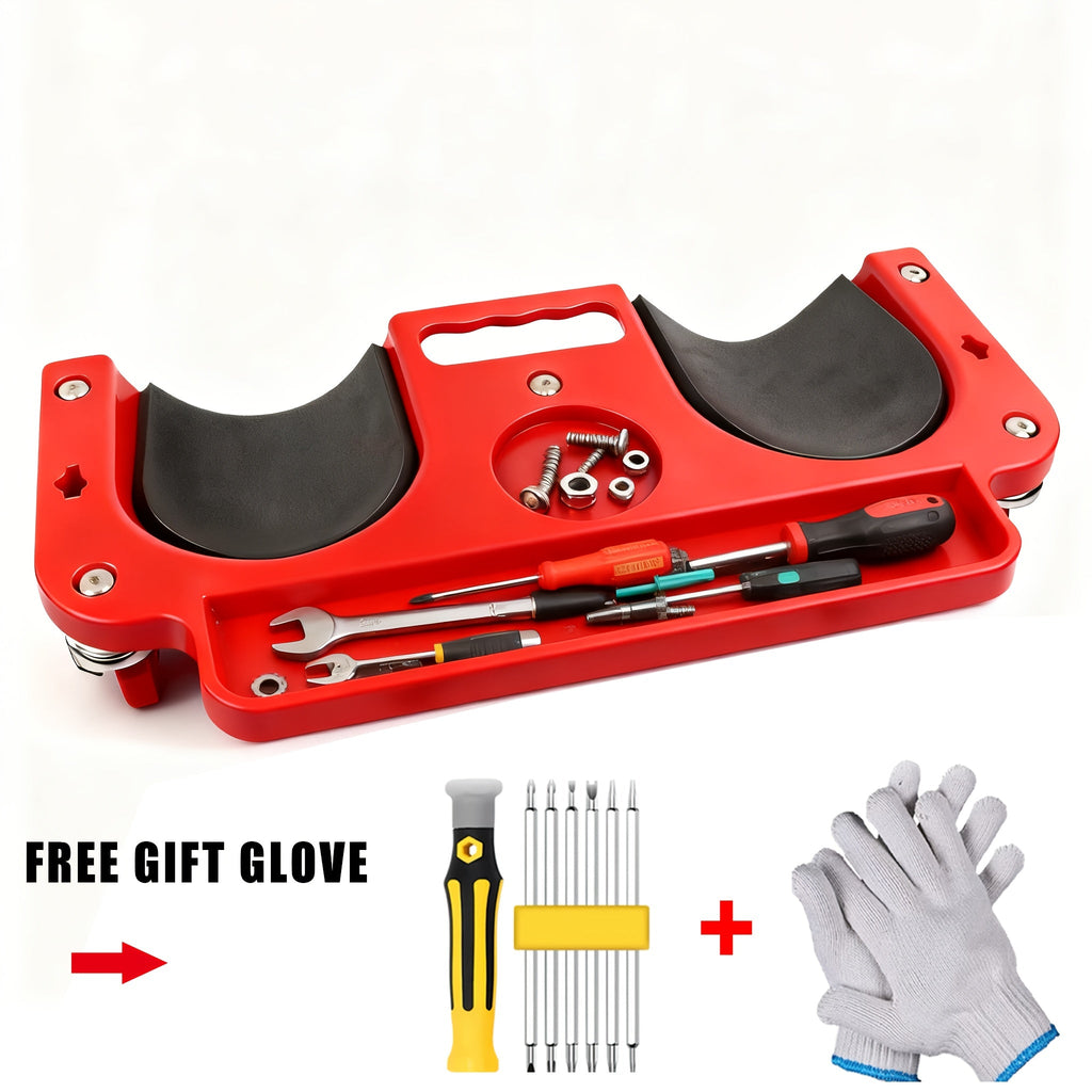 Rolling Knee Creeper Pad with Built-In Tool Tray – ABS High-Impact Frame, Cushioned Kneeling Pad for Car Repairs, Carpentry &