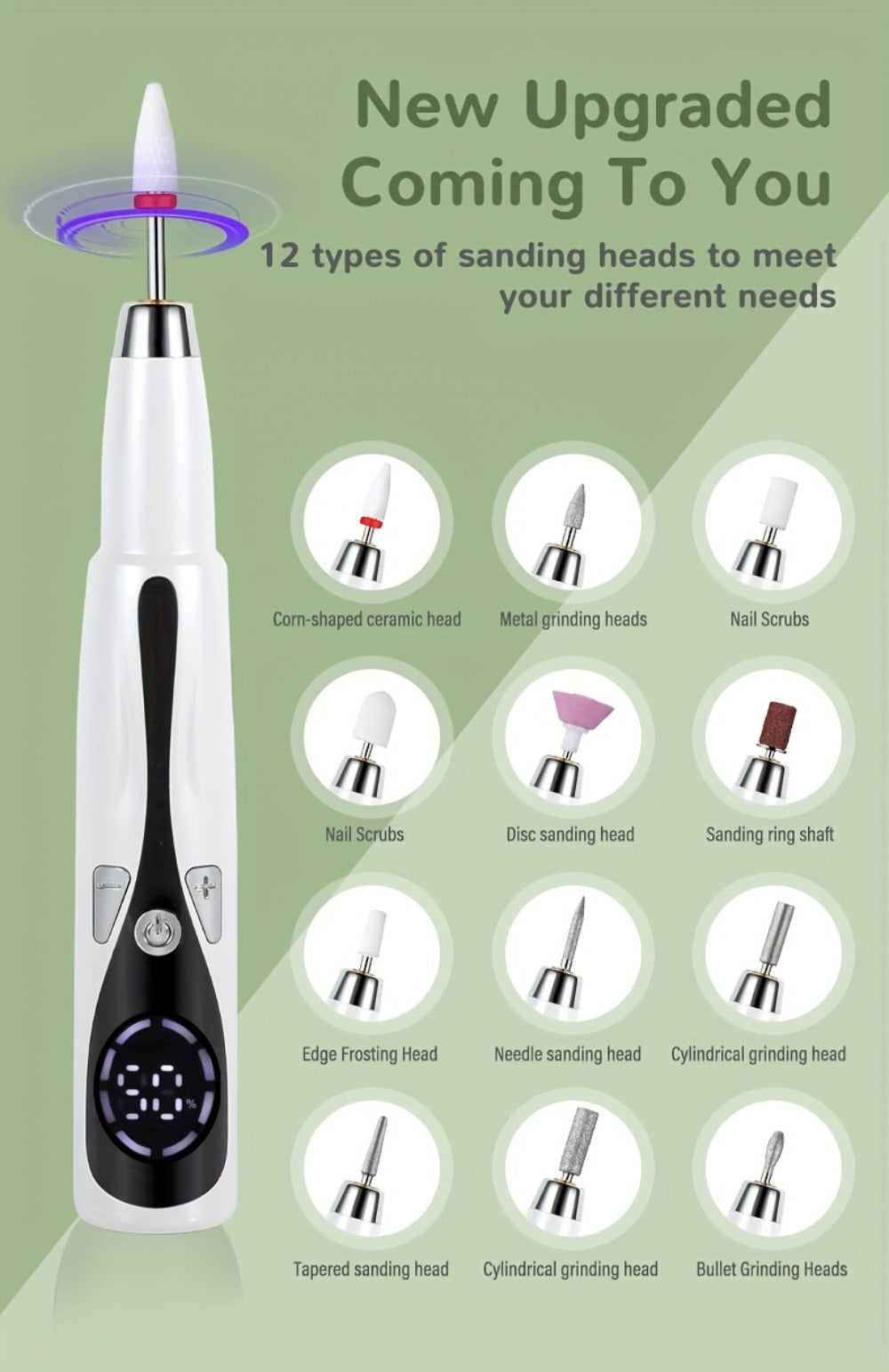 Electric Nail Drill Kit 12 Bits & Stand, 20000RPM Professional Nail File for Gel Polish Removal, Acrylic — image 9
