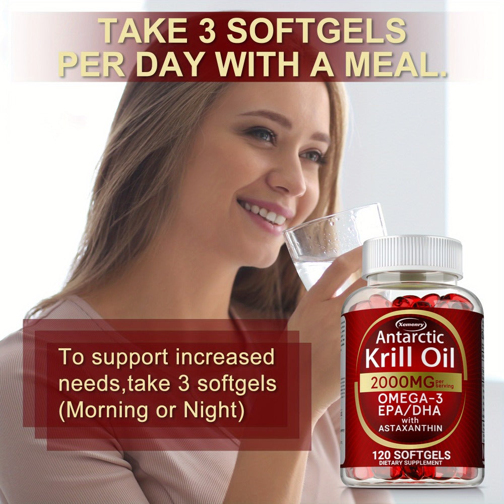 Antarctic Krill Oil 2000mg Softgels 120 Count with Astaxanthin EPA & DHA for Bath Time, Home Spa and Personal Care — image 14