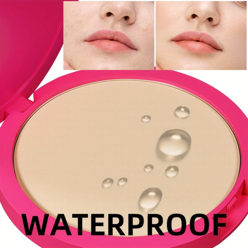 Pressed Powder Foundation 2 Pcs Set Waterproof Sweatproof Lightweight Buildable Coverage, for Makeup, Travel and Everyday Van