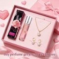 Pheromone Perfume & Jewelry Gift Set for Women 6-8 Hours - 2 Piece Fragrance Accessory Bundle for Bath Time, Home Spa and Per