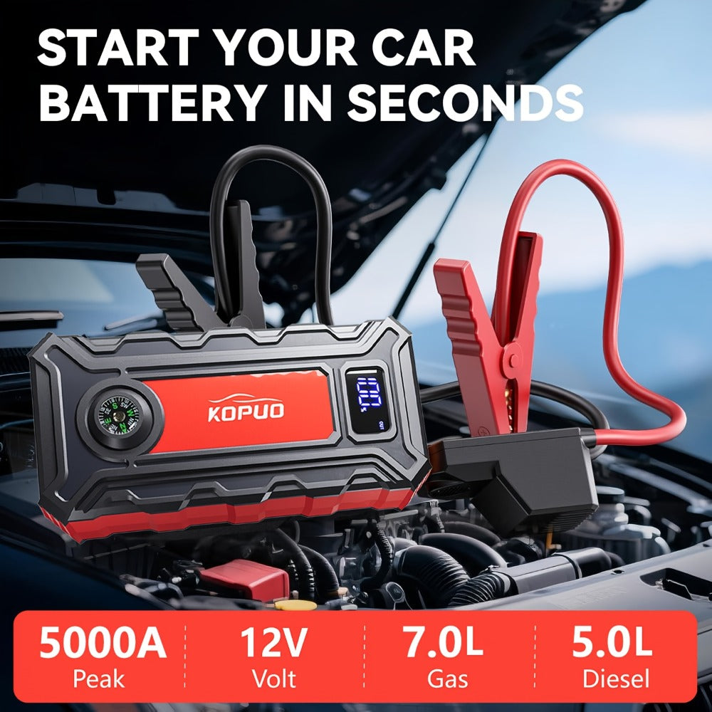 Red or Green Jump Starter with Digital Battery Display and Smart-Clip or Straight-Clip Cable Options — image 3