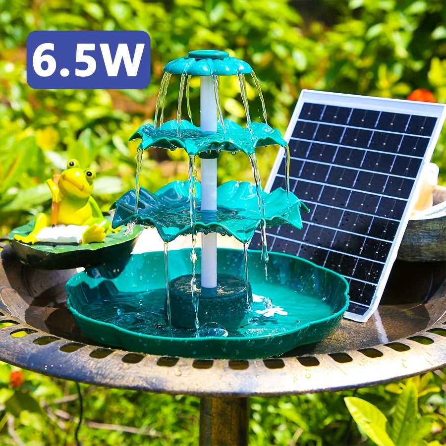 Solar Garden Fountain 3-Layer Wave 6.5W IPX8 Dark Green DIY for Garden, Pathway and Patio Lighting — image 1