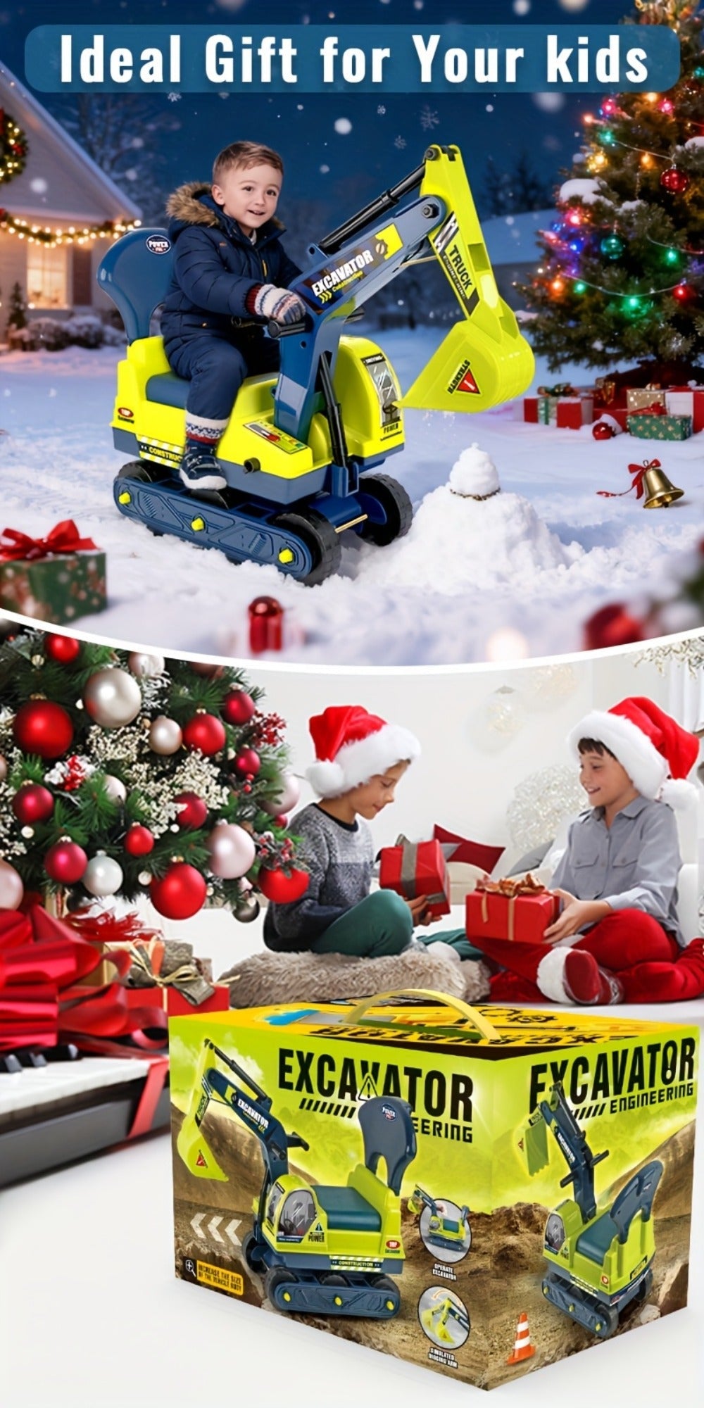 Kids Ride-On Construction Truck Large Manual-Powered Engineering Vehicle with the Listed Color, Size or Set Options for Every