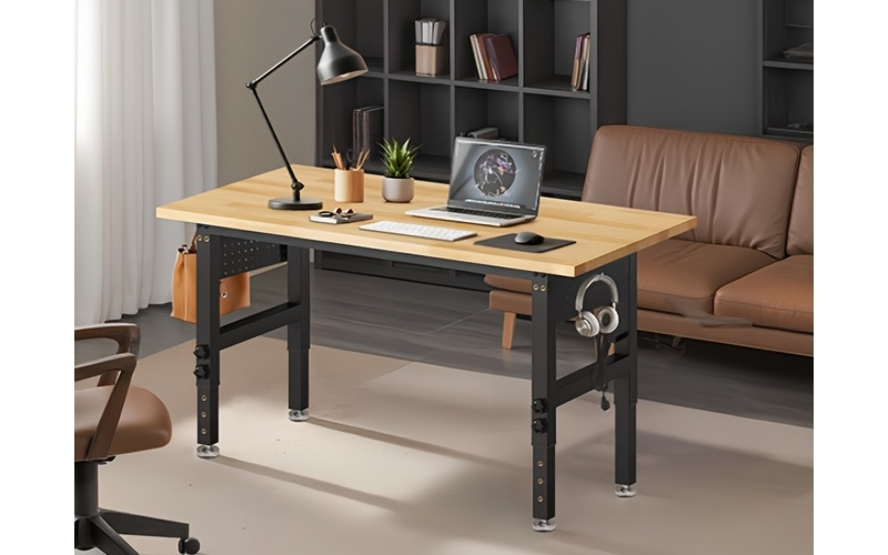 Adjustable 28–40-Inch Wood-Top Workbench in 60- or 96-Inch Widths with Pegboard, Wheels and Power Strip — image 20