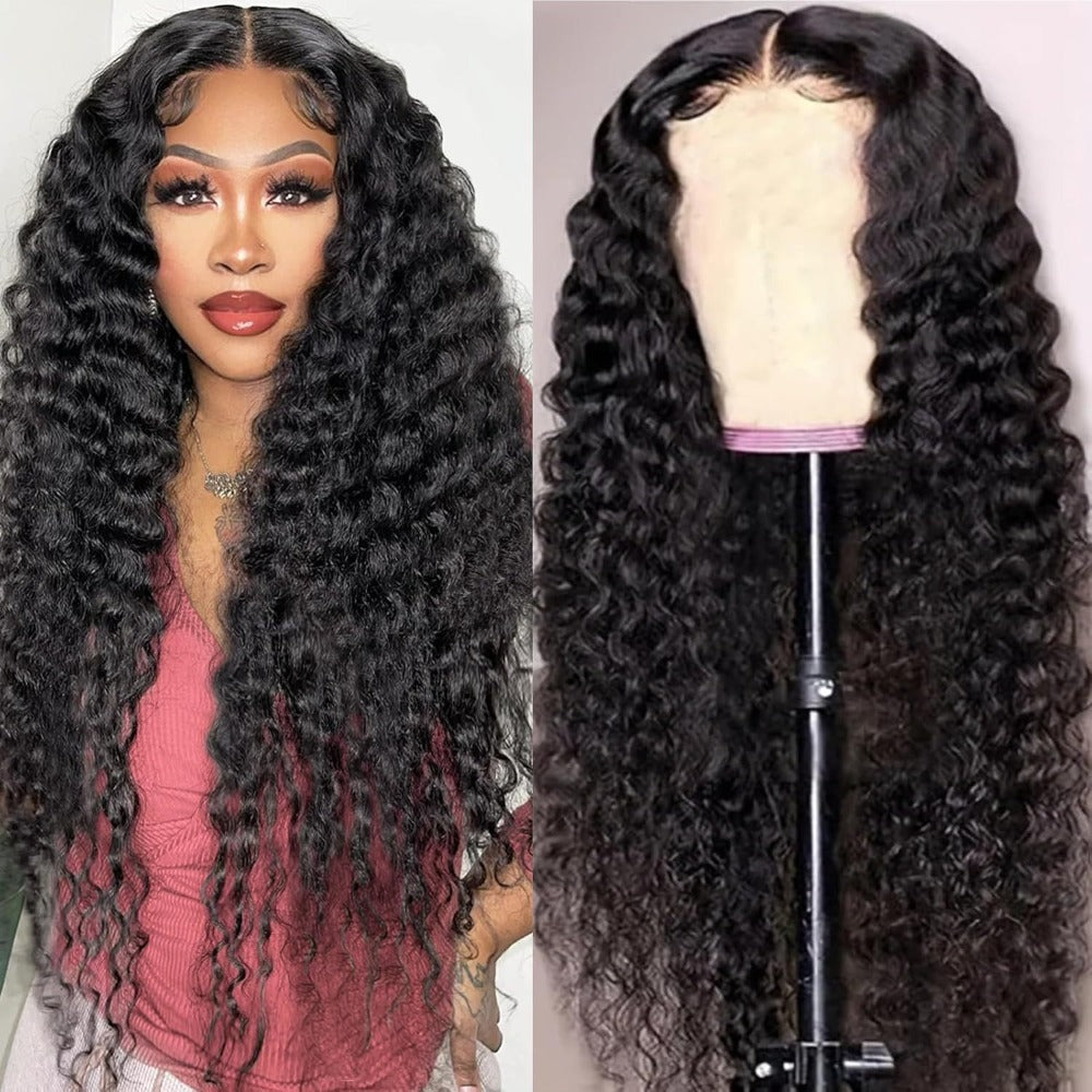 Jerry Curl Human-Hair Lace Closure Wig in Black with 14, 16, 18, 20 or 24-Inch Length Options — image 2