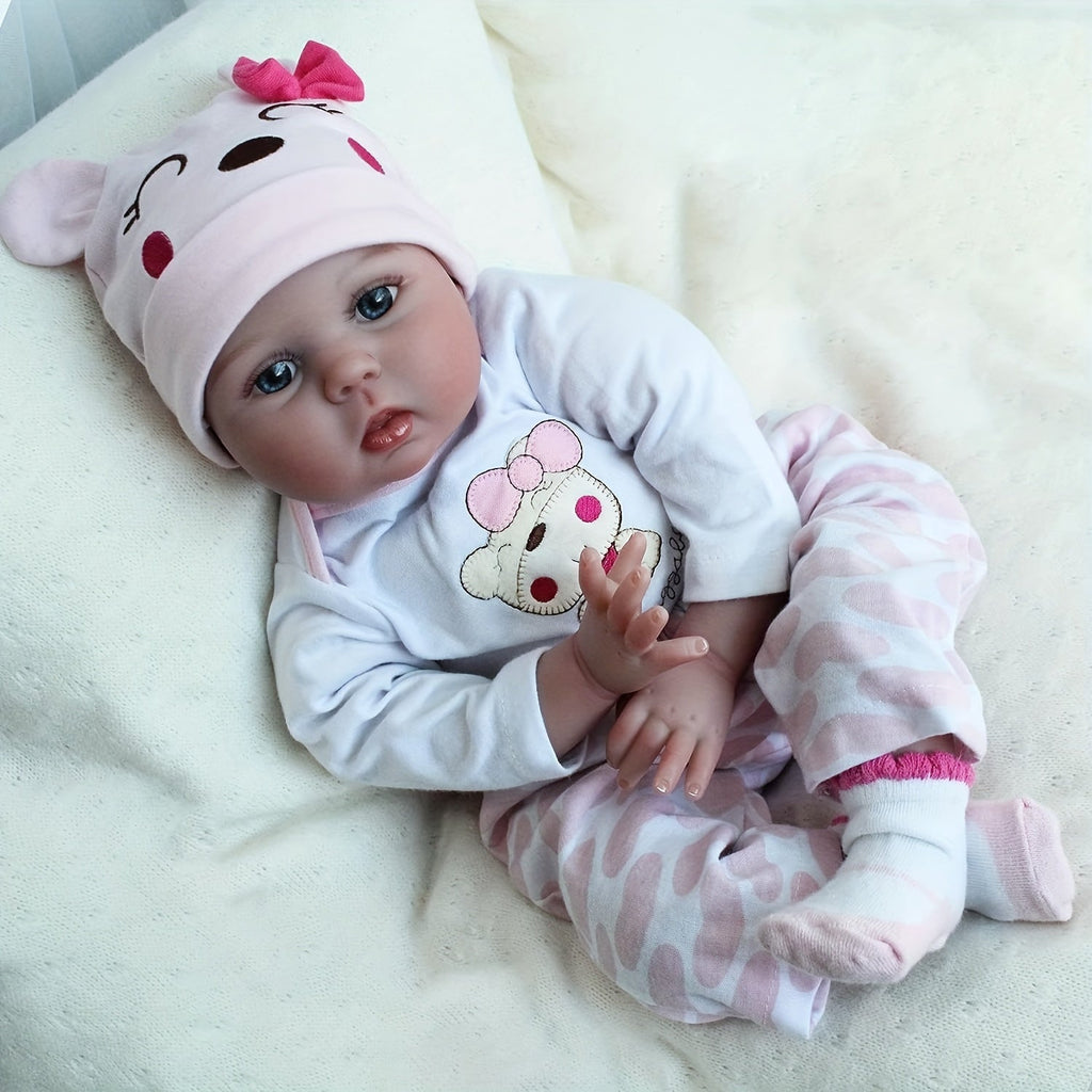 Reborn Doll 22-Inch Cloth-Body Sleeping Figure with Vinyl Head and Limbs, Character-Print Outfit and Accessories — image 8