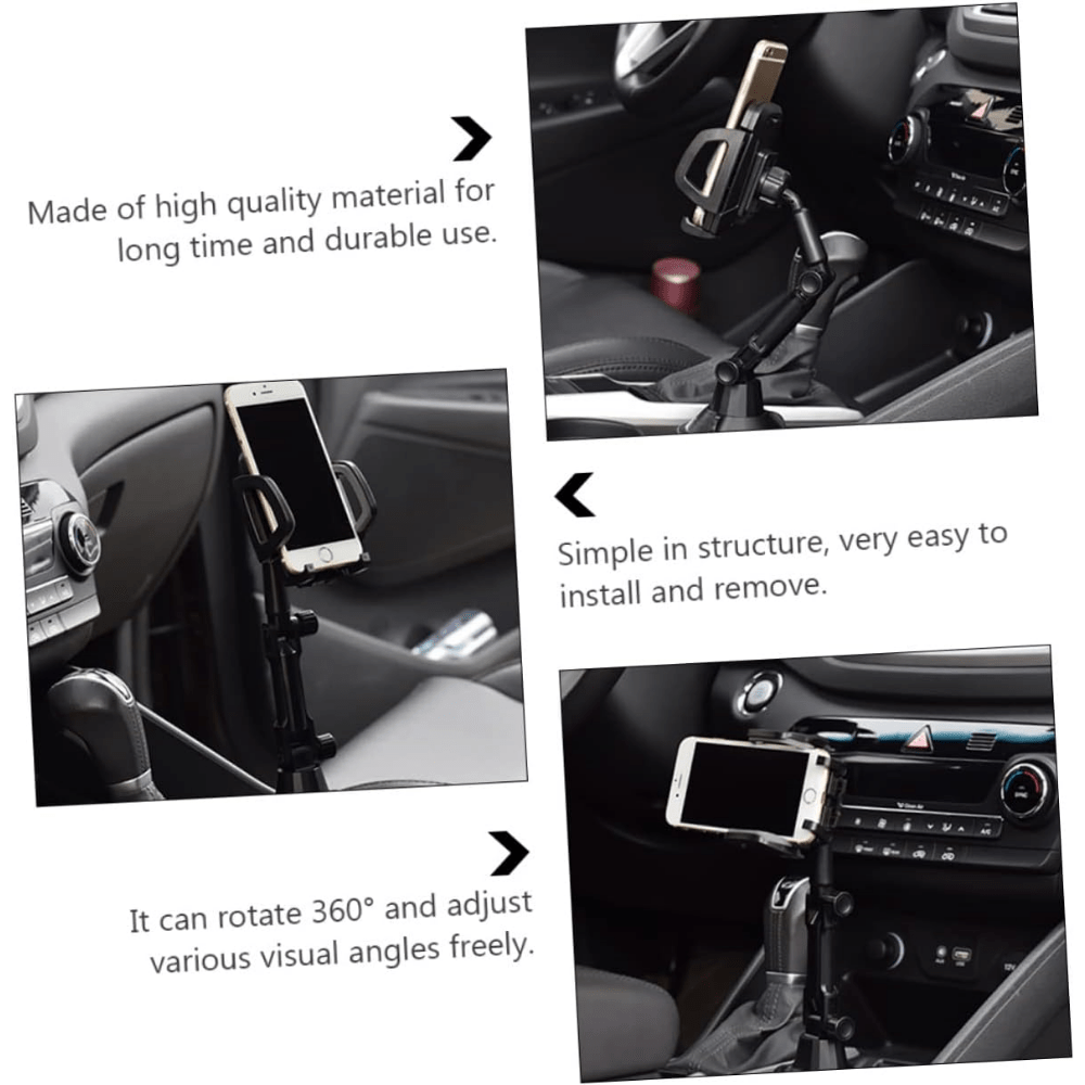 Cup-Holder Phone Mount with 360-Degree Adjustable Arm, Black Cradle and 8.7 cm Base Diameter — image 6