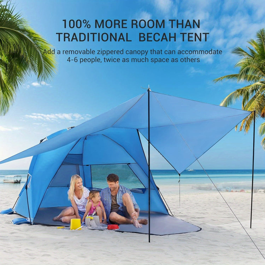 Convertible Beach Canopy Tent with Removable Roof, Four Setup Modes and Blue Checkout Color — image 3