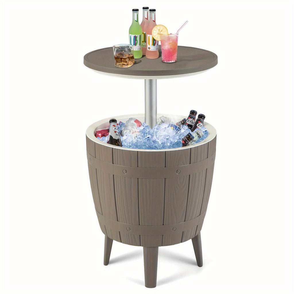 Outdoor Cooler Bar Table 3-in-1, 10 Gal Ice Bucket, Coffee Table & Serving Station, All-Weather PP — image 1
