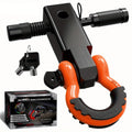 Shackle Hitch Receiver Kit 2 Inch – 45, 000 lbs Break Strength, Drop-Forged Steel, Lock Pin & D-Ring, Fits Truck RV ATV Boat,