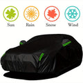 Black Full Car Cover with Green Reflective Tabs, Storage Bag and 5.1 x 2 x 1.5 m Vehicle Fit Size — image 10