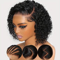 Glueless Bob Wig Human Hair 13x4 Pre Cut Lace 200% Density Wear and Go Deep Wave Body Wave Pre, for Home, Travel and Salon Ha