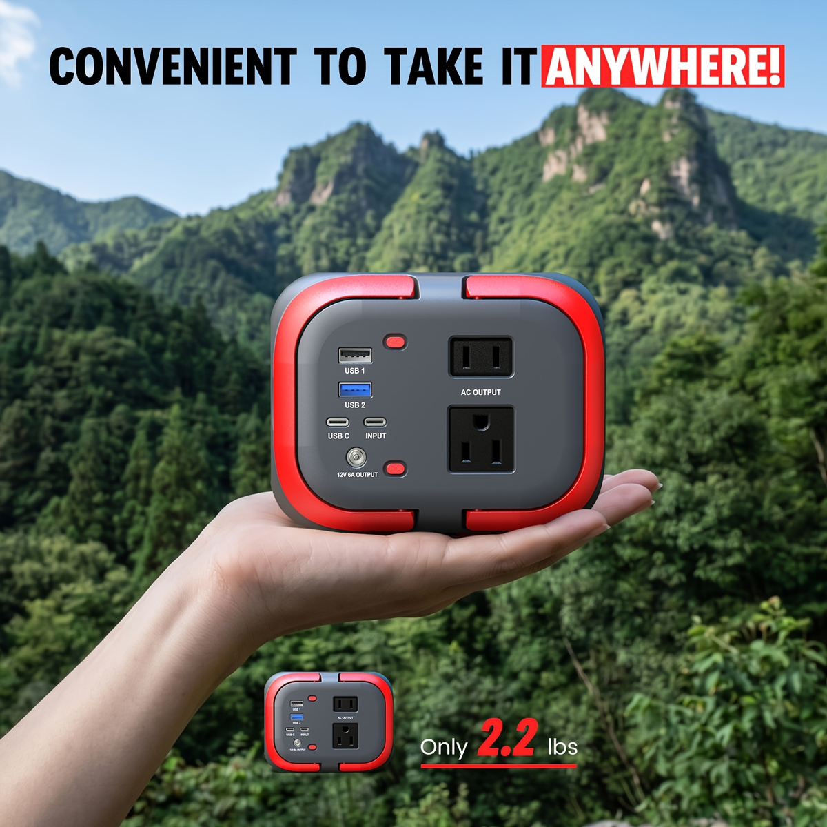 Battery Power Station 120W 97.68Wh 26400mAh Portable Backup with AC Outlet USB-C QC USB-A DC for Camping RV Travel Emergency 