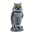 Rotating Head Fake Owl Decoy Bird Deterrent, Battery Powered Plastic Scarecrow Repellent for Garden Yard Patio — image 1