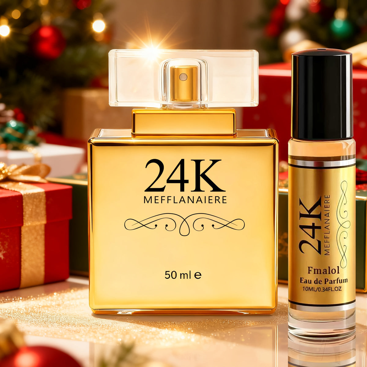 24K Gold Women's Eau de Toilette Perfume 1.69 oz Fresh Vanilla Scent - Luxurious Gold Bottle for Bath Time, Home Spa and Pers
