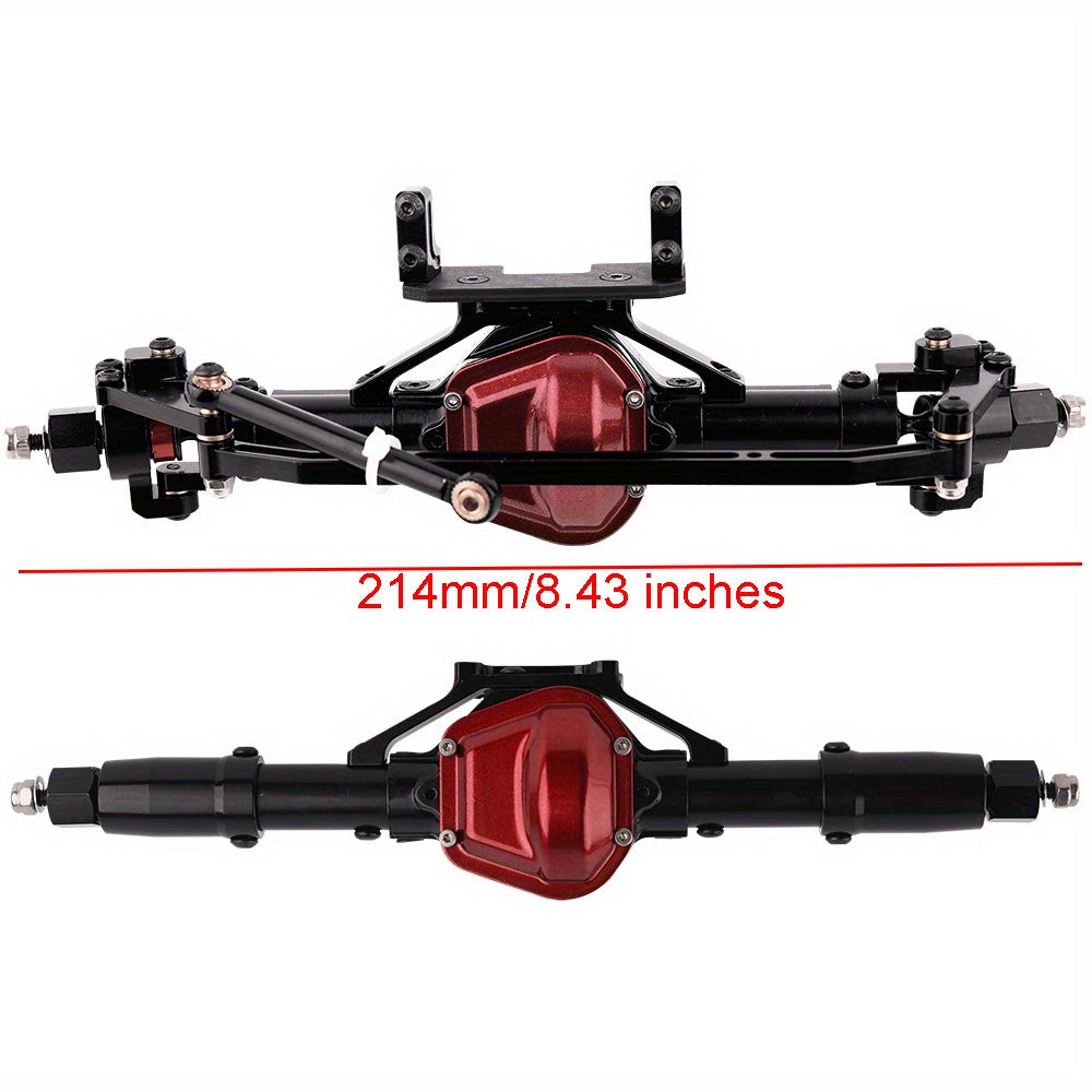 SCX10 Metal Axle Upgrade Kit CNC Aluminum Alloy Front & Rear Straight Axles – Compatible with Axial SCX10 90046 90047 1/10 RC