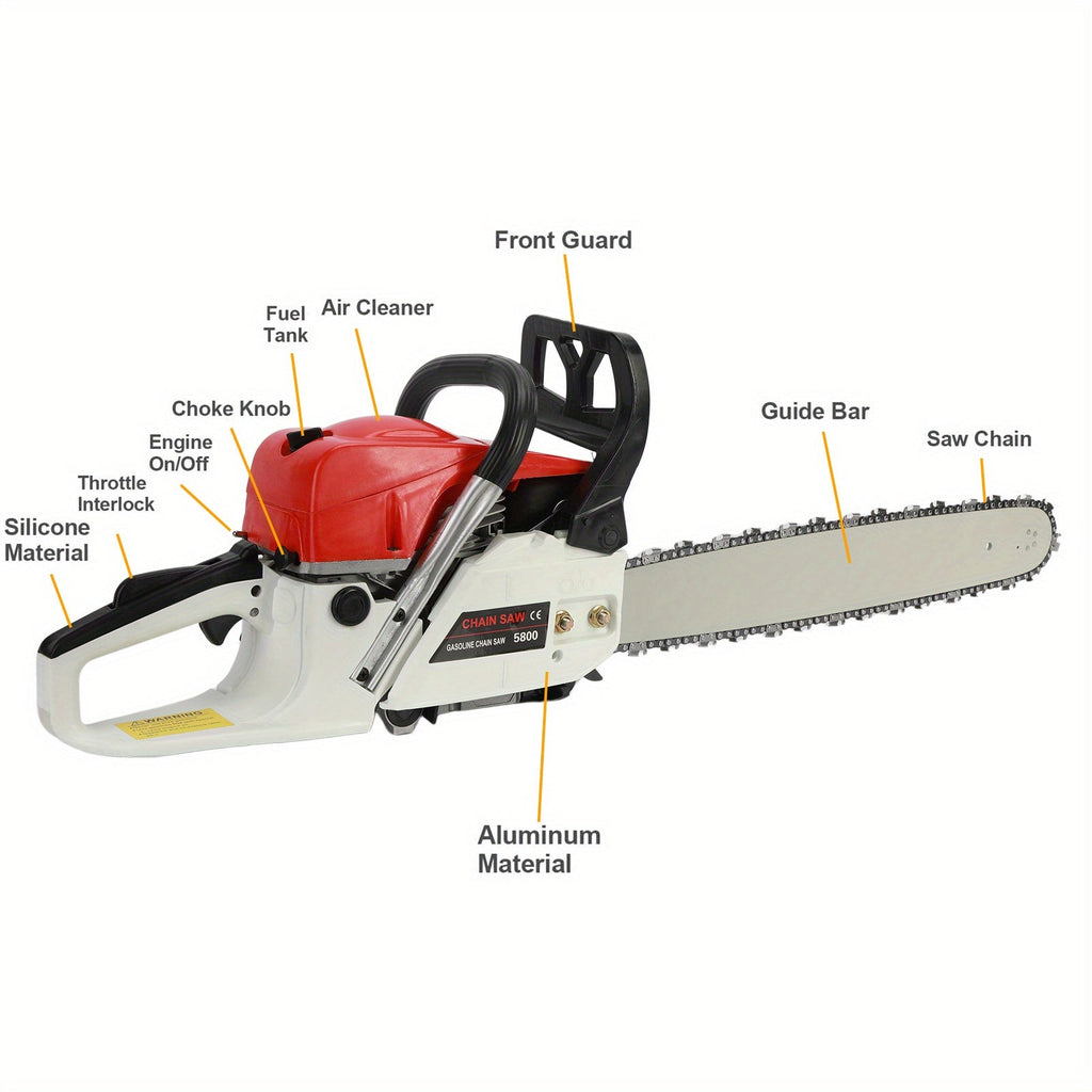 Gas Chainsaw, 2-Stroke Powerful Wood Cutting Logging Farm Ranch for Garden, Patio and Yard Use — image 7