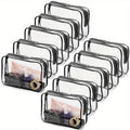 Clear PVC Makeup Bag Set 10 Pcs Transparent Waterproof Cosmetic Bags Reinforced Zipper TSA Approved Travel Toiletry Organizer