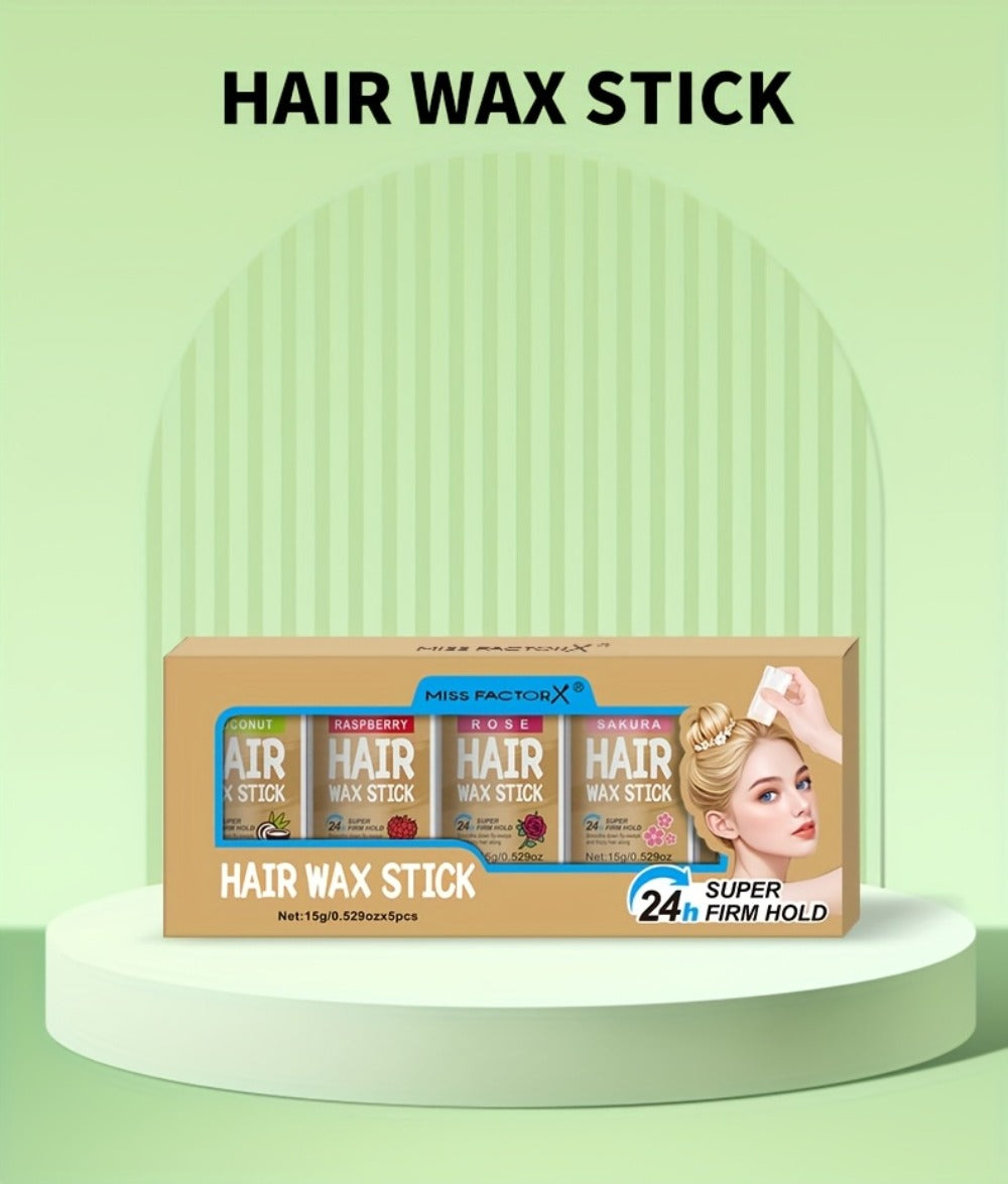 Hair Wax Stick 5 Pack Flyaway Control Edge Control with Jojoba Oil for Home, Travel and Salon Hair Styling — image 19