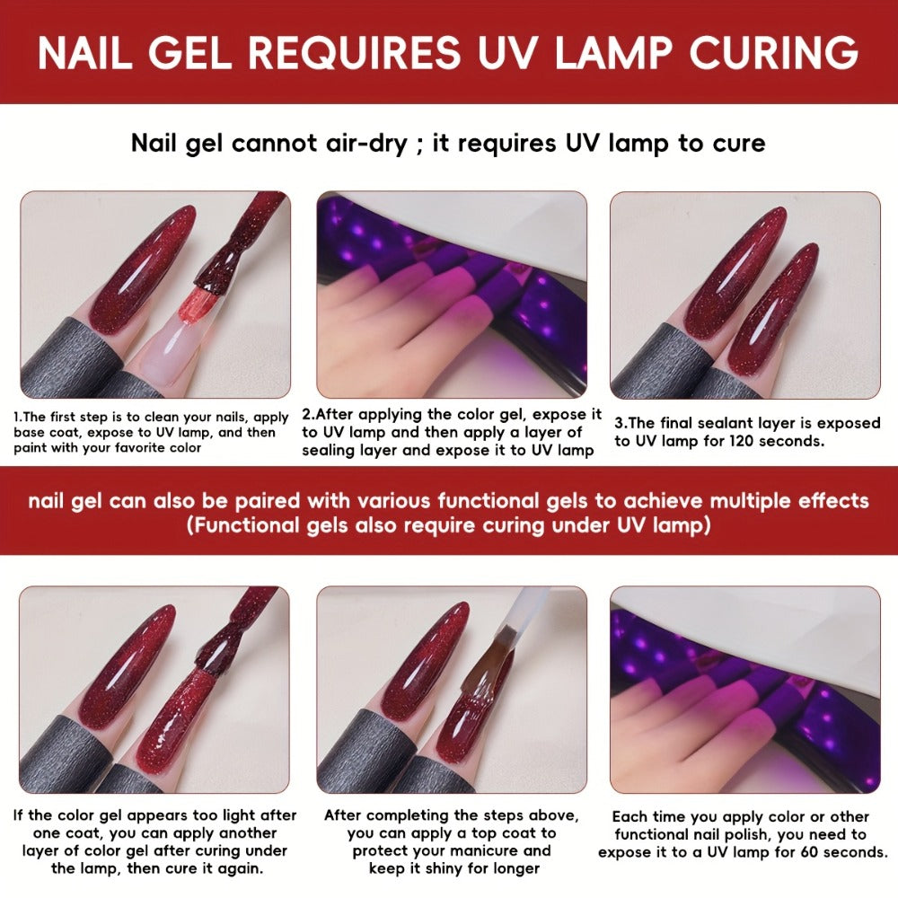 Gel Nail Polish 5-Color Broken-Stone Glitter Set in 0.51oz Bottles with Sparkling Finish and UV/LED Soak-Off Cure — image 11