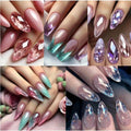 Glue On Nails, 120-Piece Medium Almond Set with Gradient Holographic Finish, Jelly Glue and Nail File — image 1