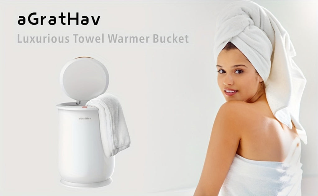 25L Electric Towel Warmer Bucket for Towels and Robes with Single-Button Control, White or Gray Finish — image 14