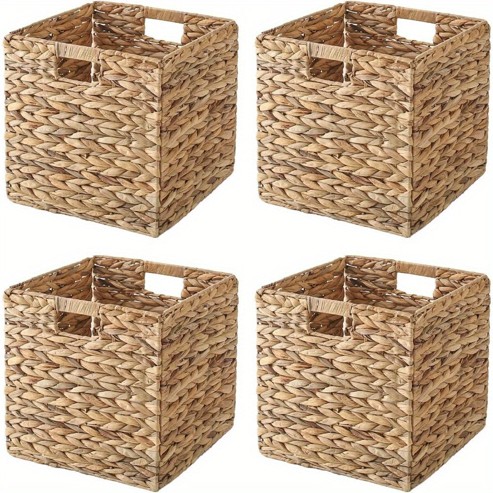 Water Hyacinth Storage Baskets with Seagrass and Paper Rope Options in 2- or 4-Pack Cube Sizes — image 2