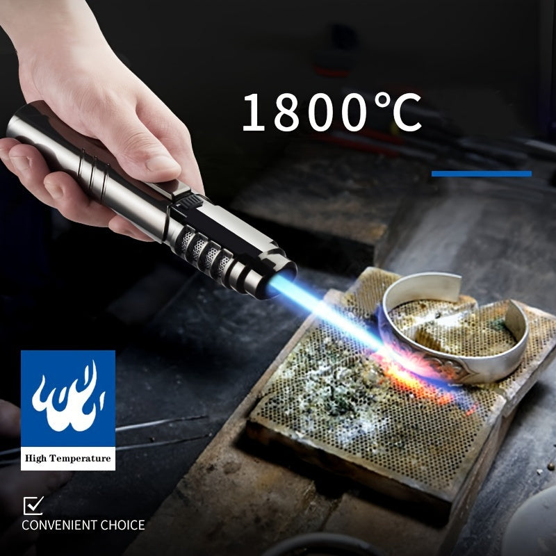 Blowtorch Jet Lighter 1800° Windproof, Zinc Alloy Butane Torch with Blue Flame for Welding, Outdoor Cooking — image 1