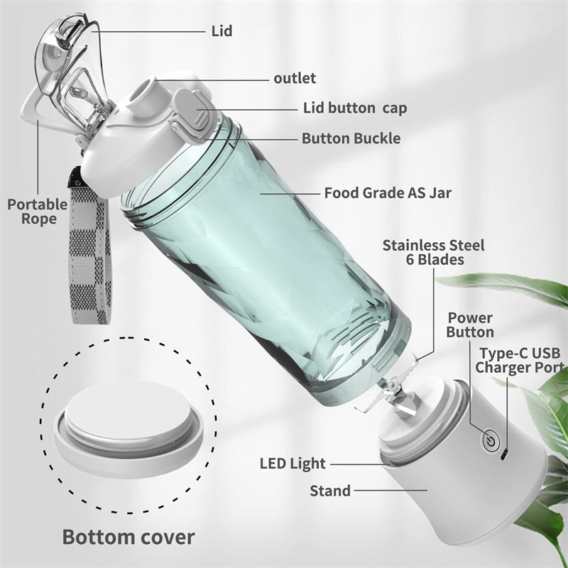 Portable Blender Juicer Personal Size Blender For Shakes And Smoothies With 6 Blade Mini Blender Kitchen Gadgets