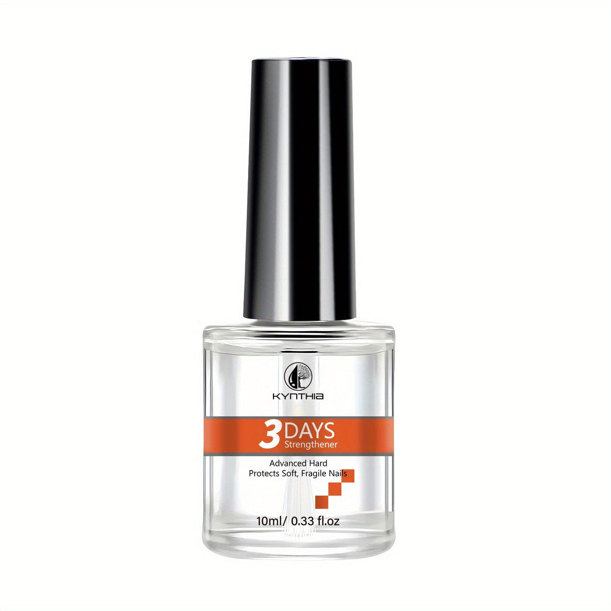 Clear 10 ml Nail Care Coating in Round Bottle with Black Cap and Orange 3 Days Label for Manicure Routines — image 14