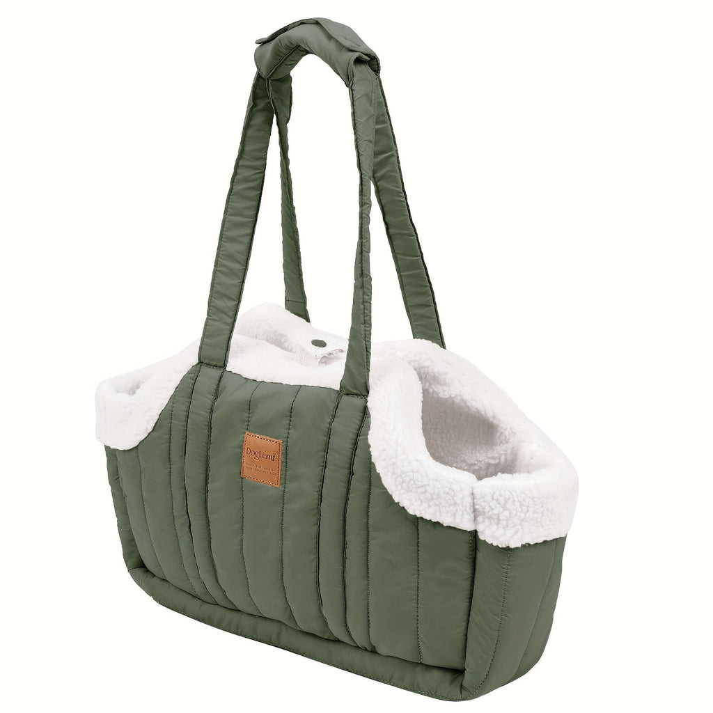 Quilted Open-Top Pet Carrier Tote with Plush-Look Trim, Two Long Handles and Six Color Options — image 13