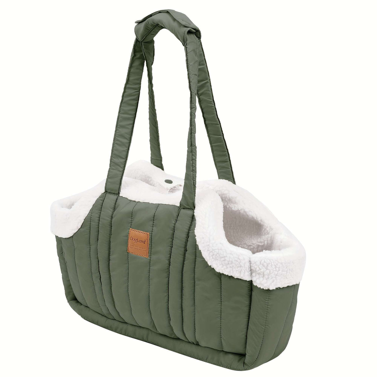 Quilted Open-Top Pet Carrier Tote with Plush-Look Trim, Two Long Handles and Six Color Options — image 13