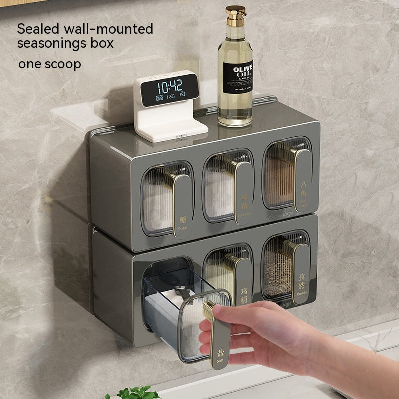 Drawer Type Seasoning Box Household Kitchen Spice Jars Combination